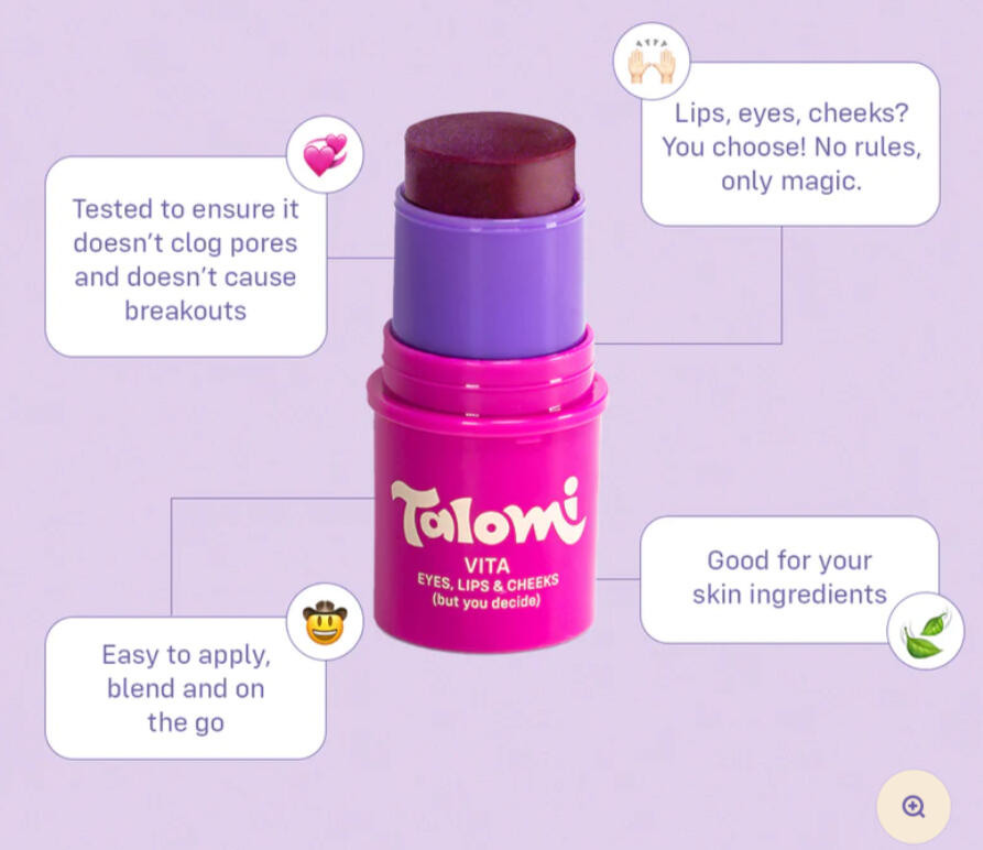 Talomi product with copy describing application, item, and specs.